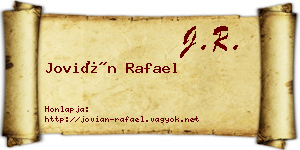 Jovián Rafael névjegykártya